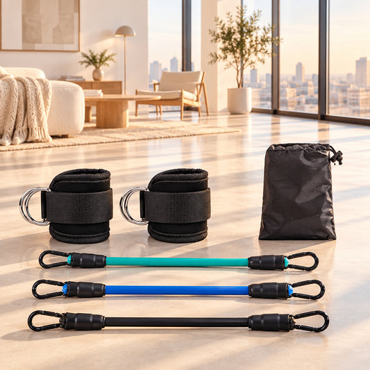Ankle strap resistance bands set for glute, hip and leg workouts