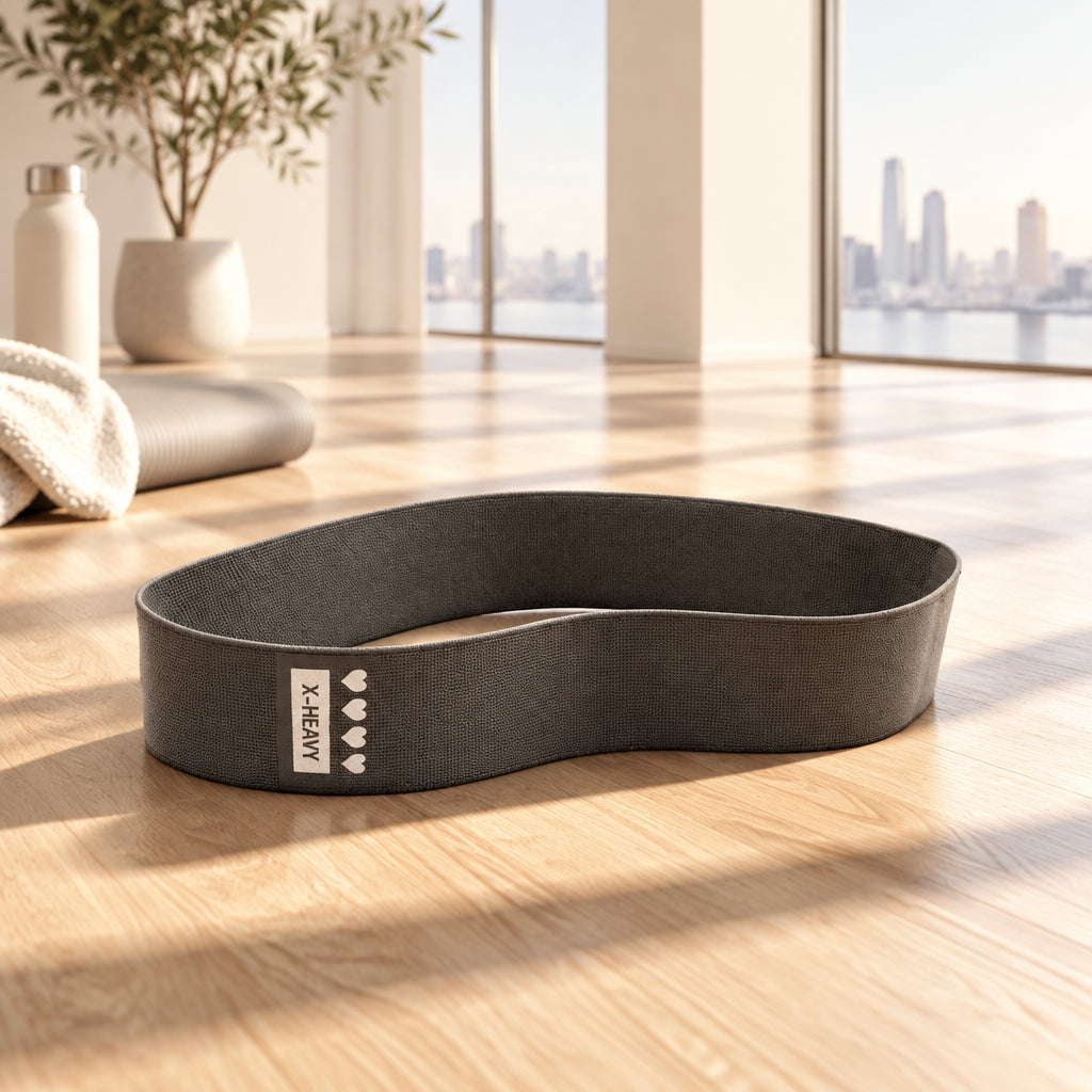 Gray resistance band on a white background