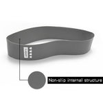 gray resistance band with 'kaney' branding on a white background