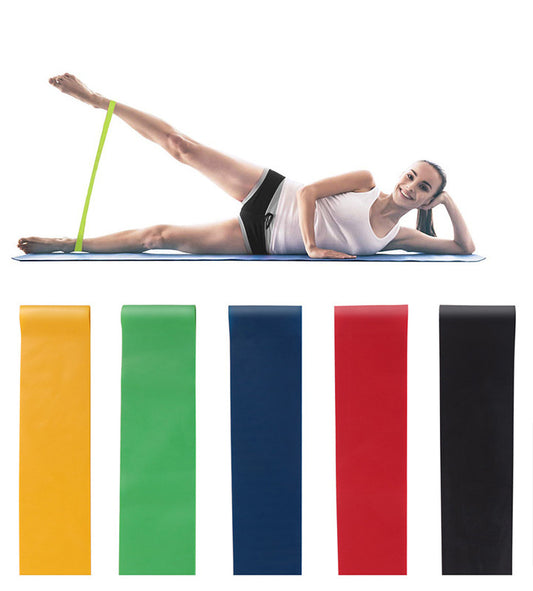 Woman using a resistance band for a glute and lower body workout